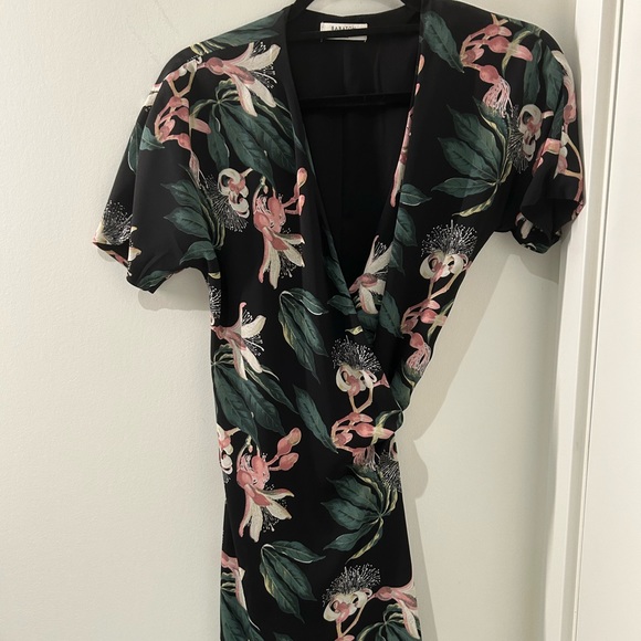 Babaton Wallace Floral Print Wrap Dress - Picture 1 of 4